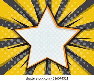 Comic Book Speech Bubble,Pop art Cartoon Yellow Background Vector Illustration