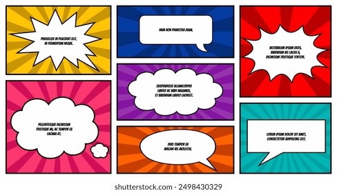 Comic Book Speech Bubbles vector set.