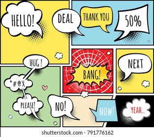 Comic Book Speech Bubbles vector set