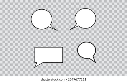 Comic book speech and thought bubbles,

