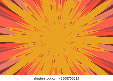 Comic book speed black lines background. Radial design for comic books and manga. Anime explosion effect. Anime art frame