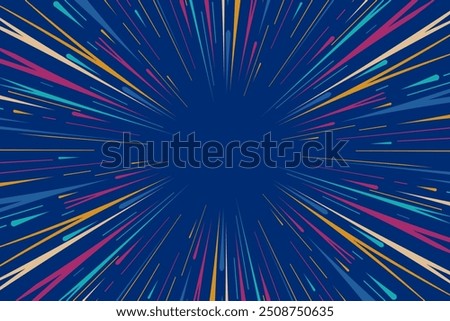 Comic book speed black lines background. Radial design for comic books and manga. Anime explosion effect. Anime art frame
