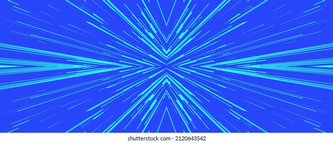 Comic book speed cyan blue color lines isolated on background stripe and radial effect style for manga speed frame, superhero action, explosion background. Motion line effect, pop art. Vector 10 eps