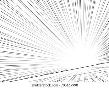 Comic book speed lines. Abstract background. Vector