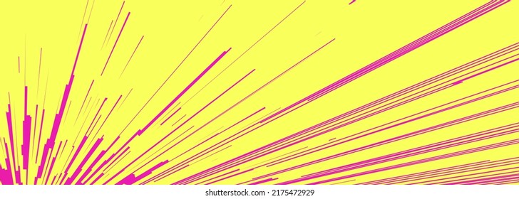 Comic Book Speed Lines Black Color Stripe And Radial Effect Style For  Manga Speed Frame, Superhero Action, Explosion Background. Motion Line Effect, Pop Art. Vector 10 Eps