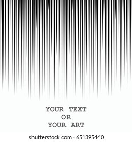 Comic book Speed Lines. Black and white vector elements. Vertical motion from top to bottom. Trendy Pop-art design