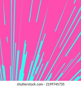 Comic book speed lines color stripe on pink background square shape for  manga speed frame, superhero action, explosion background. Motion line effect, pop art. Vector Illustration 10 eps