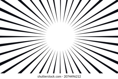Comic book speed lines isolated on white background stripe and radial effect style for manga speed frame, superhero action, explosion background. Motion line effect, pop art. Vector 10 eps