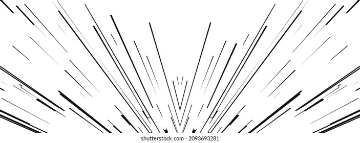 Comic book speed lines isolated on white background stripe effect style for manga speed frame, superhero action, explosion background. Motion line effect, pop art. Vector 10 eps