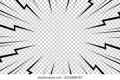 comic book speed lines on transparent background