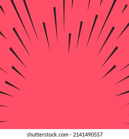 Comic book speed lines red color isolated on background stripe and radial effect style for  manga speed frame, superhero action, explosion background. Motion line effect, pop art. Vector 10 eps