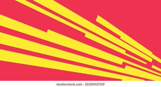 Comic book speed red yellow color lines isolated on background stripe and radial effect style for manga speed frame, superhero action, explosion background. Motion line effect, pop art. Vector 10 eps