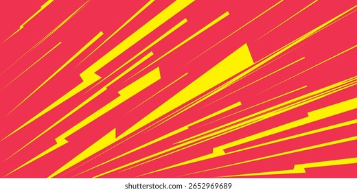 Comic book speed red yellow color lines isolated on background stripe and radial effect style for manga speed frame, superhero action, explosion background. Motion line effect, pop art. Vector 10 eps