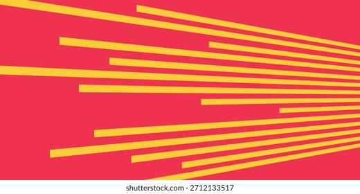 Comic book speed red yellow color lines isolated on background stripe and radial effect style for manga speed frame, superhero action, explosion background. Motion line effect, pop art. Vector 10 eps