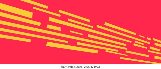 Líneas de color rojo amarillo de la velocidad del cómic aisladas en la raya del fondo y estilo radial del efecto para el marco de la velocidad del manga, acción del superhéroe, fondo de la explosión. Efecto de línea de movimiento, arte pop. Vector 10 eps