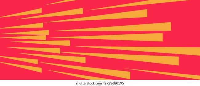 Comic-Buch Geschwindigkeit rot gelbe Farblinien einzeln auf Hintergrund Streifen und Radialeffekt Stil für Manga Speed Frame, Superhelden-Aktion, Explosion Hintergrund. Bewegungslinieneffekt, Pop Art. Vektor 10 eps