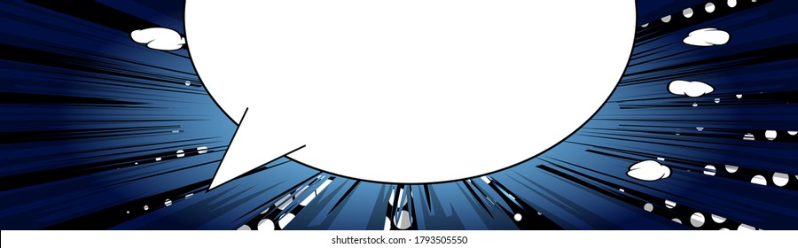 Banner abstracto de estilo de libro de historietas con burbuja de voz en blanco. Ilustración de fondo coloreada con diseño de dibujos animados. Fondo de historietas vectoriales.