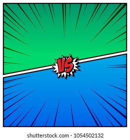 Comic book style background. Colorful versus illustration. Design element for banner, poster, flyer. Vector image