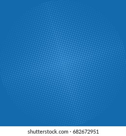 Comic Book Style Background, Halftone Print Texture. Dots On Blue Background. Vector Illustration.