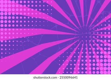 Comic book style background with sunbeam rays,vintage sunburst line pop art