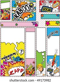 Comic Book Style Banners in Sizes; 88 x 31, 468 x 60, 234 x 60, 120 x 240, 120 x 600, 160 x 600, 300 x 600, 252 x 144 and 300 x 250