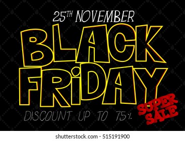 Comic book style Black friday poster