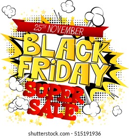 Comic book style Black friday poster