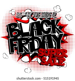 Comic book style Black friday poster