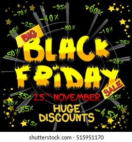 Comic book style Black friday poster