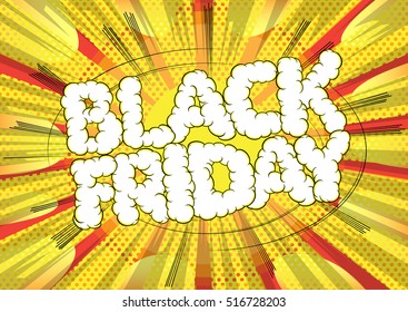 Comic book style Black friday poster