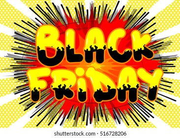 Comic book style Black friday poster