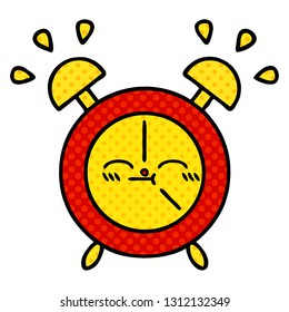 comic book style cartoon of a alarm clock