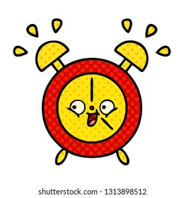 comic book style cartoon of a alarm clock