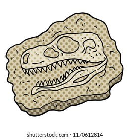 comic book style cartoon ancient fossil