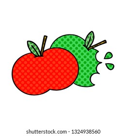 comic book style cartoon of a apples