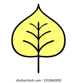 comic book style cartoon of a autumn leaf
