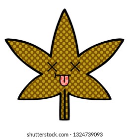 comic book style cartoon of a autumnal leaf