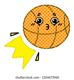 caricatura del estilo de un libro de historietas de un baloncesto