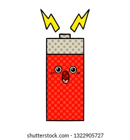 Comicbuch-Cartoon einer Batterie