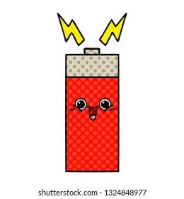 comic book style cartoon of a battery