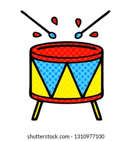 comic book style cartoon of a beating drum