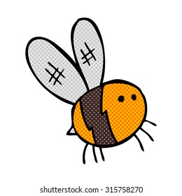 abeja de dibujos animados estilo libro de historietas