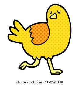 comic book style cartoon bird running