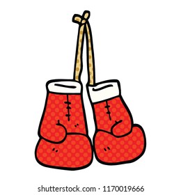 comic book style cartoon boxing gloves
