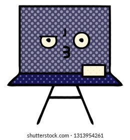 comic book style cartoon of a chalkboard