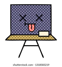 comic book style cartoon of a chalkboard