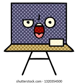 comic book style cartoon of a chalkboard