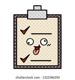 comic book style cartoon of a check list