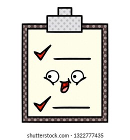 comic book style cartoon of a check list