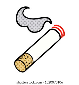 caricatura de un cigarrillo al estilo de un libro de historietas